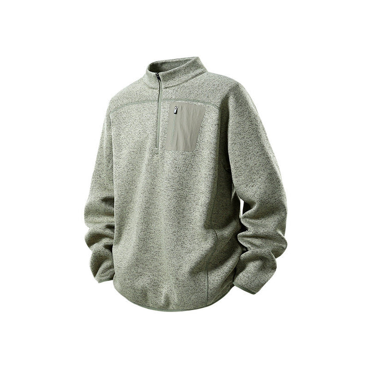 Herren Halbzip-Fleecepullover mit Brustreißverschlusstasche und Stehkragen Mune Fashion
