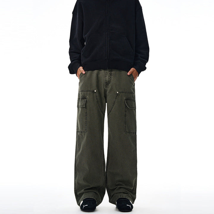 Men's Baggy Cargo Pants in Palazzo Cut with Large Applied Pockets Mune Fashion
