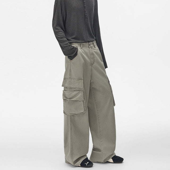 Men's cargo pants with wide cut and large side pockets Mune Fashion