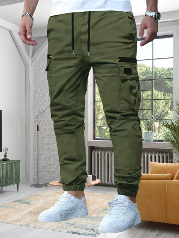 Men's cargo jogging pants with multifunctional zip and flap pockets, elastic waistband & cuffs Mune Fashion