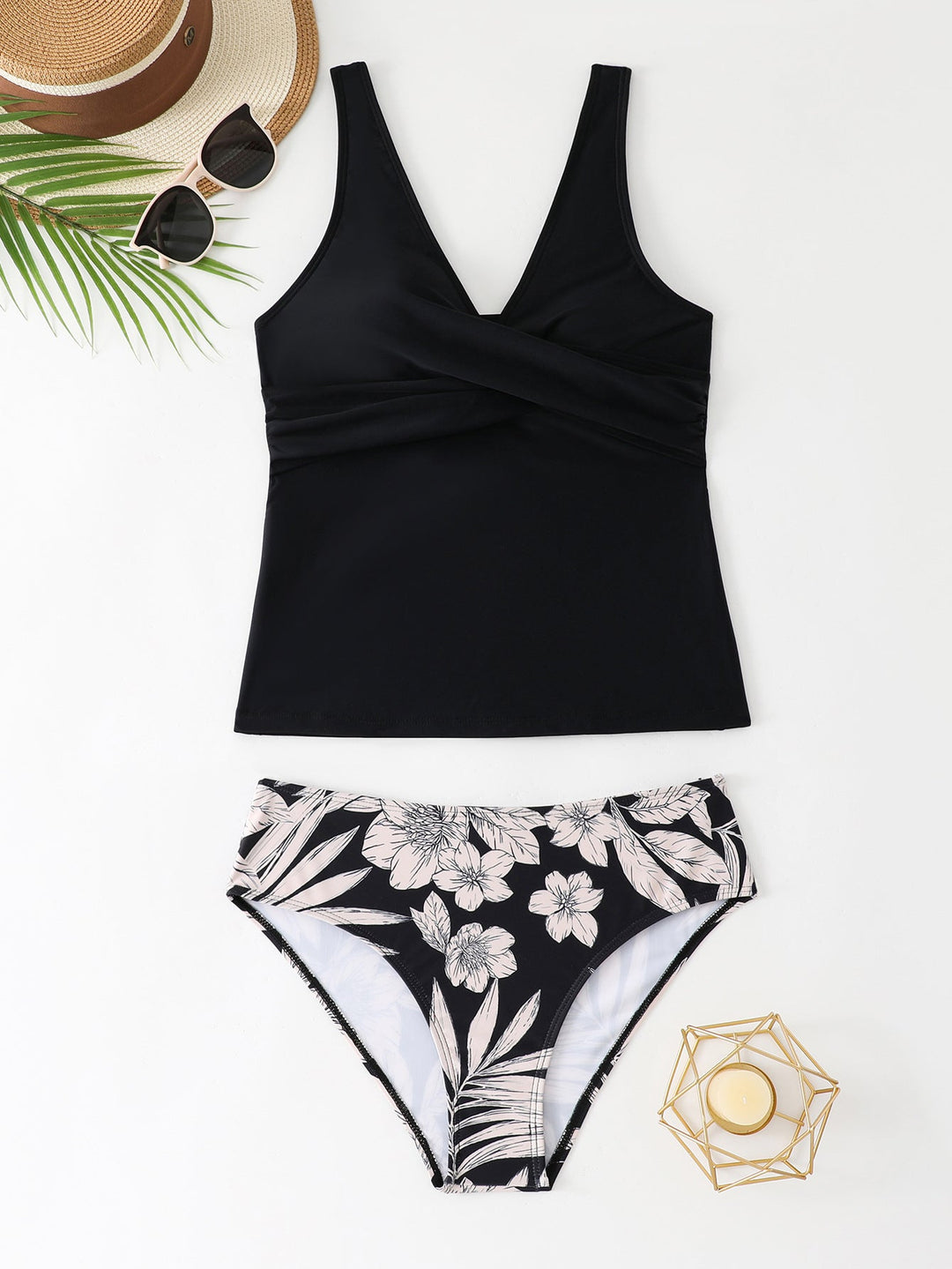 Women's Fashionable Tankini with Floral Bottom Mune Fashion