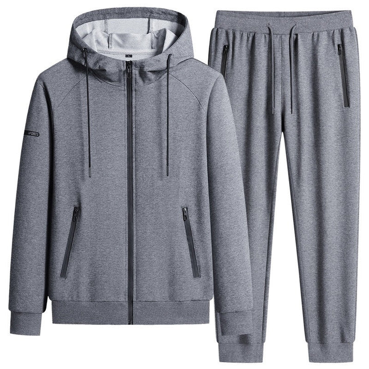 Men's Sporty Softshell Training Suit Set with Fleece-Lined Jacket and Tapered Jogging Pants Mune Fashion