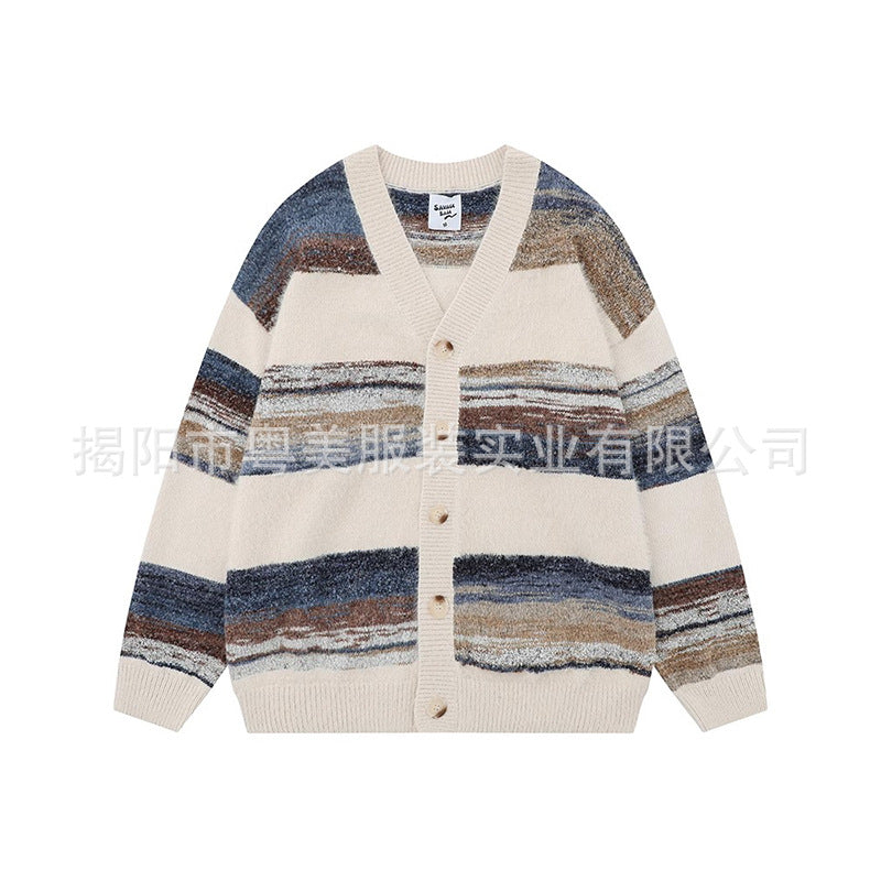 Ladies Fashionable Cardigan with V-Neck Mune Fashion