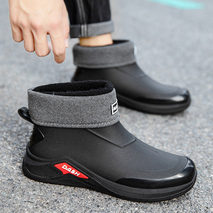 Men's waterproof insulated ankle boots with non-slip tread sole Mune Fashion