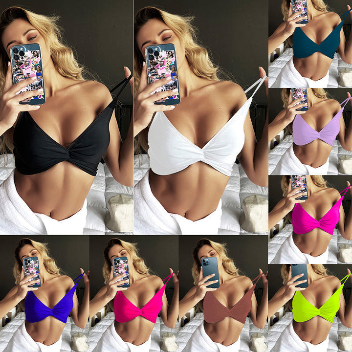 Women's Push-Up Bikini Top with Playful Wrap Detail Mune Fashion