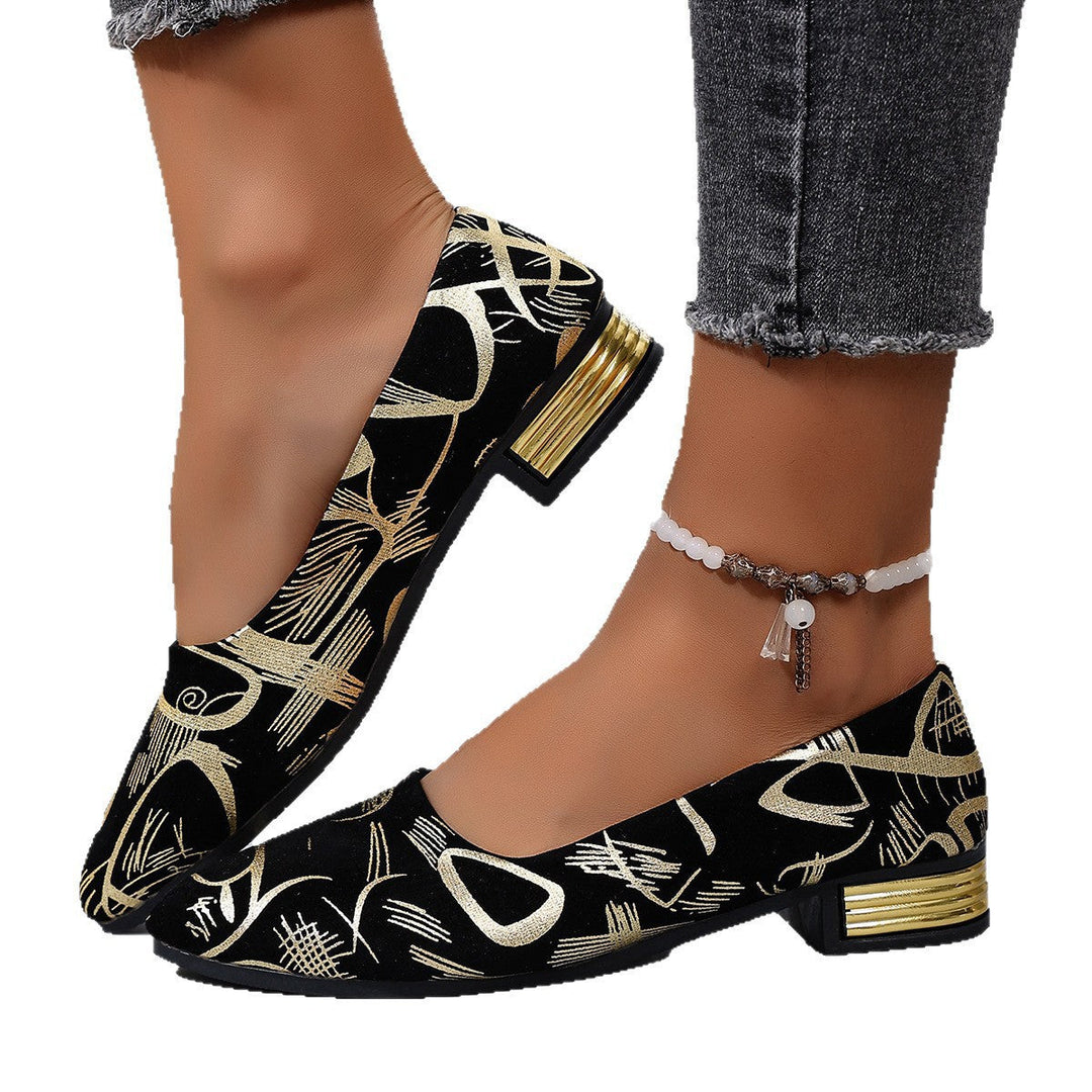 Elegant Women's Ballet Flats with Pattern and Comfortable Lining
