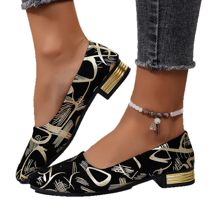 Elegant Women's Ballet Flats with Pattern and Comfortable Lining