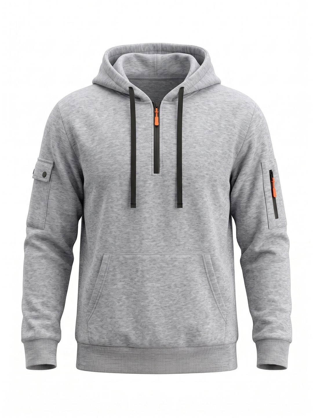 Men's hoodie with half zipper and utility arm pocket Mune Fashion
