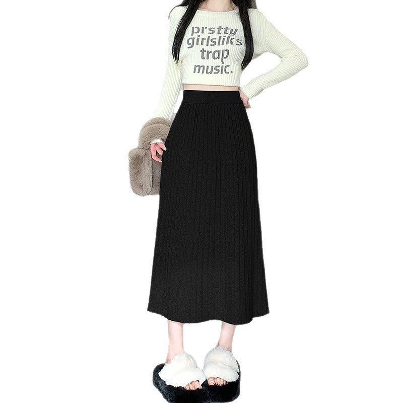 Women's Pleated Maxi Skirt with Voluminous Hem Mune Fashion