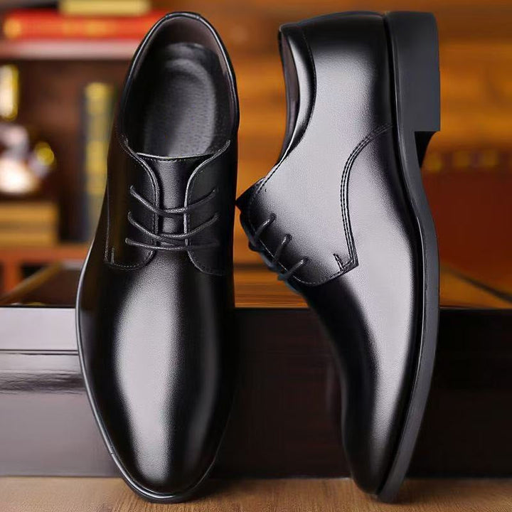 Men's Elegant Derby Business Lace-Up Shoes made of Smooth Leather with Narrow Last Mune Fashion