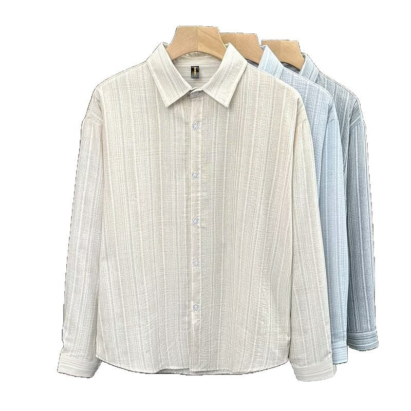Men's Elegant Striped Long Sleeve Shirt Mune Fashion