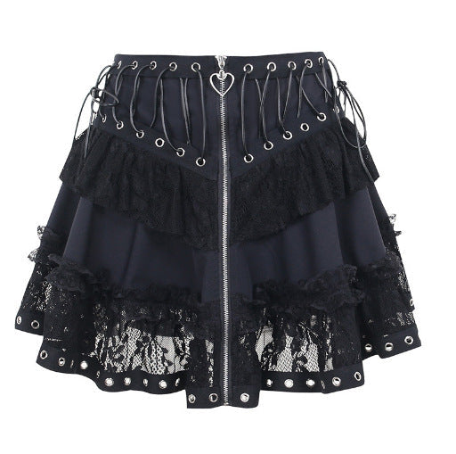 Women's Nightdress with Delicate Lace Decoration and Playful Ruffles