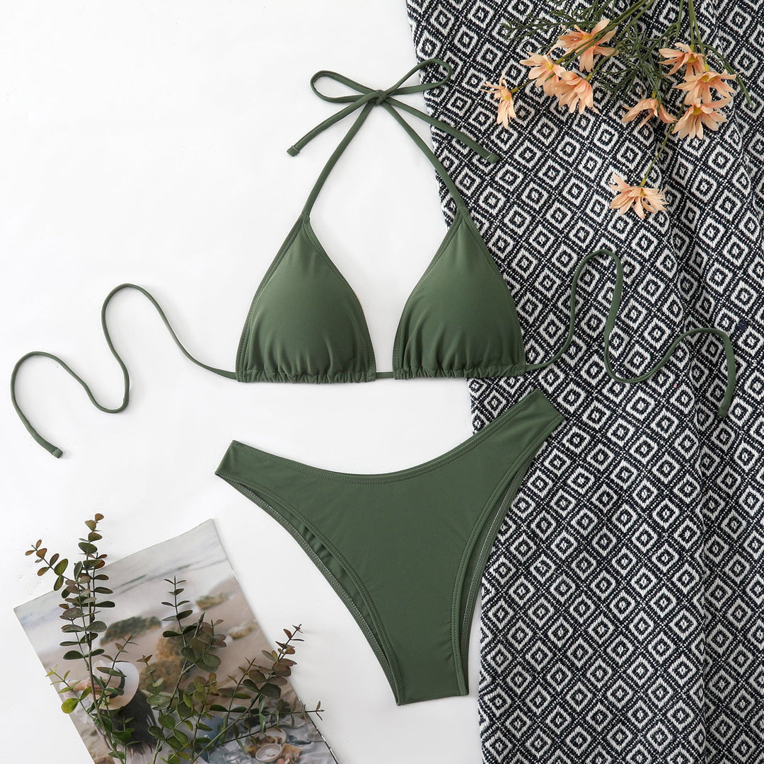 Women's bikini set with adjustable triangle top and high-cut bottoms Mune Fashion