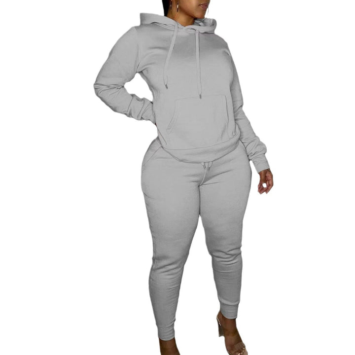 Women's tailored hoodie and jogger set with kangaroo pocket, high comfort waistband, and ribbed ankle cuffs Mune Fashion