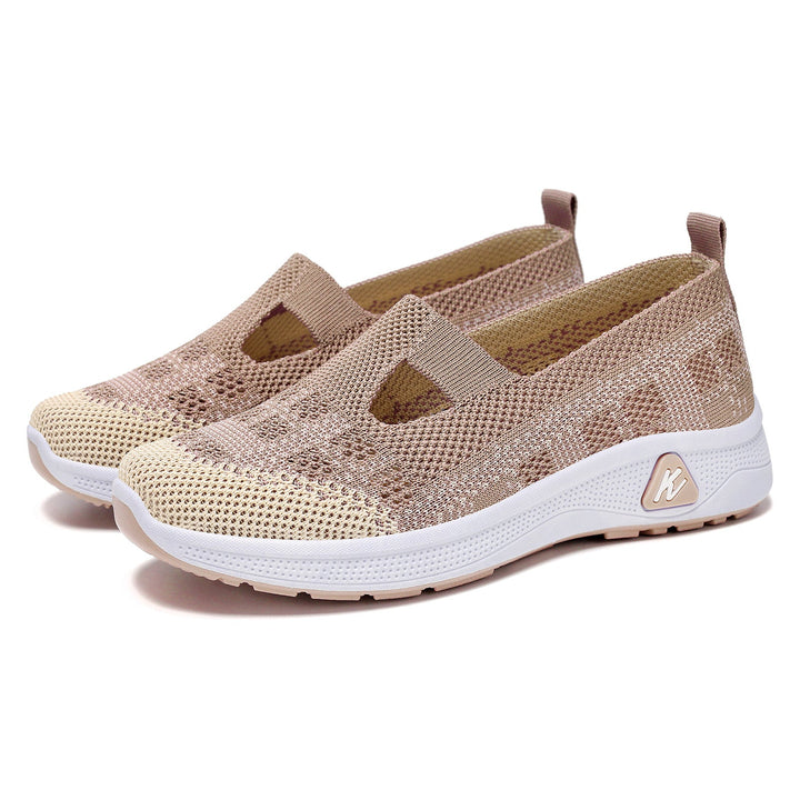 Women's Elastic Slip-On Sneakers with Breathable Knit Design
