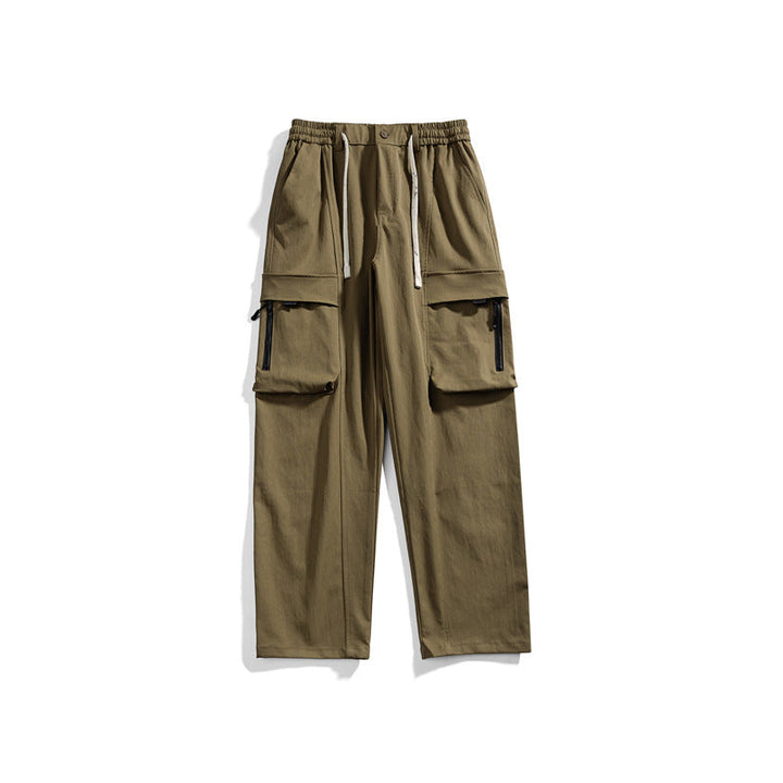 Herren Cargohose im Relaxed-Fit mit elastischem Tunnelzugbund und multifunktionalen Klapp- sowie Reißverschlusstaschen Mune Fashion