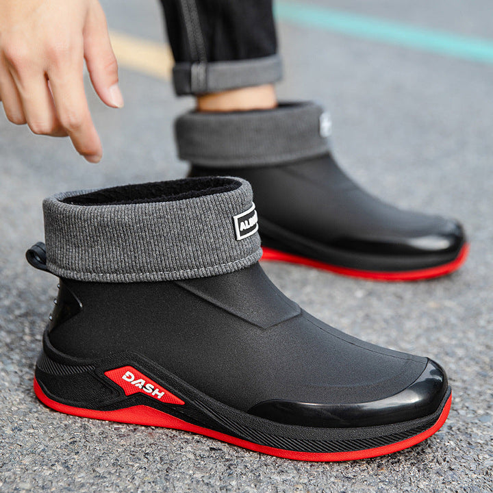 Men's waterproof insulated ankle boots with non-slip tread sole Mune Fashion