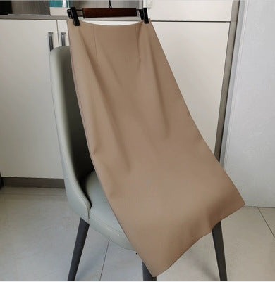 Women's tailored midi skirt with back slit, figure-flattering darts, and concealed zipper Mune Fashion