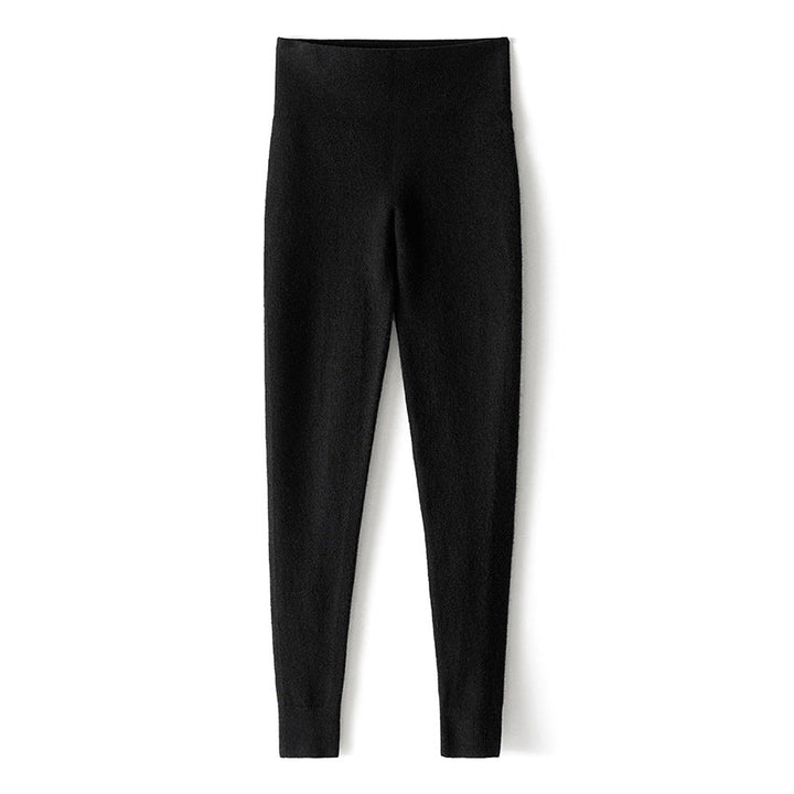 Ladies thermal leggings made of fine knit with high waistband and ribbed cuffs Mune Fashion
