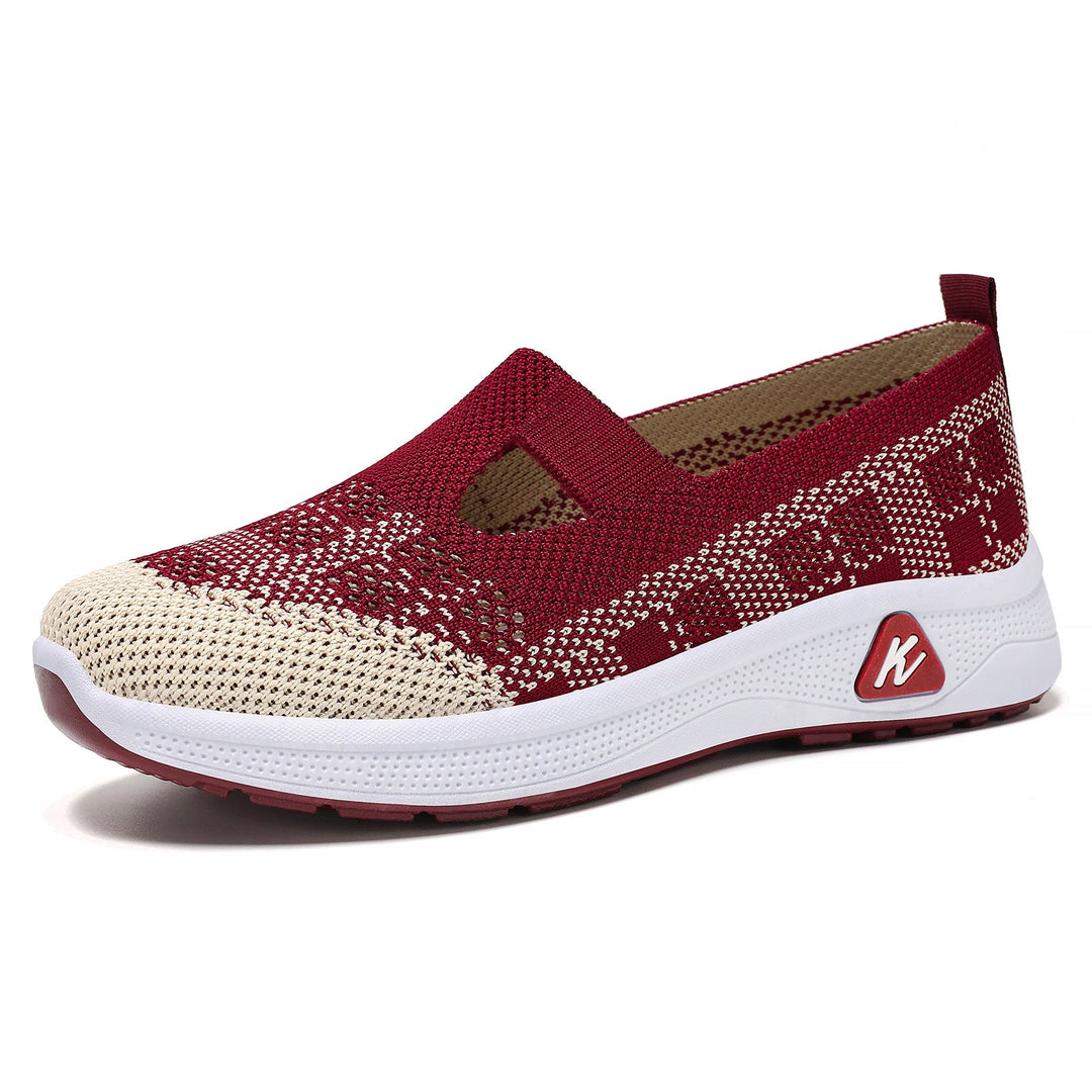 Women's Elastic Slip-On Sneakers with Breathable Knit Design
