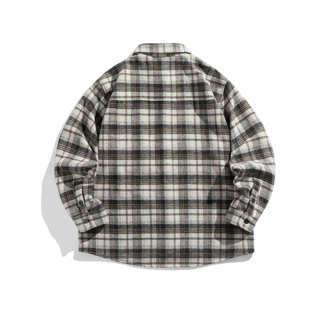 Men's flannel overshirt in boxy cut with patch chest pocket Mune Fashion