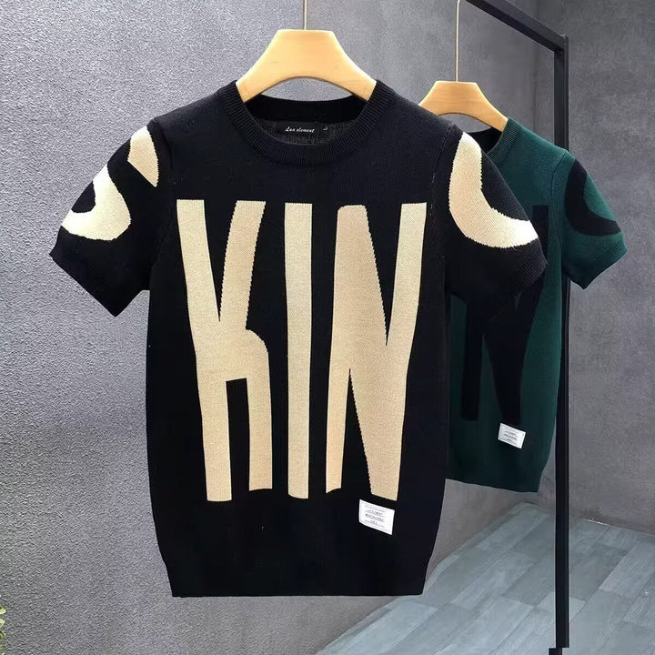 Men's knit shirt with oversized lettering Mune Fashion