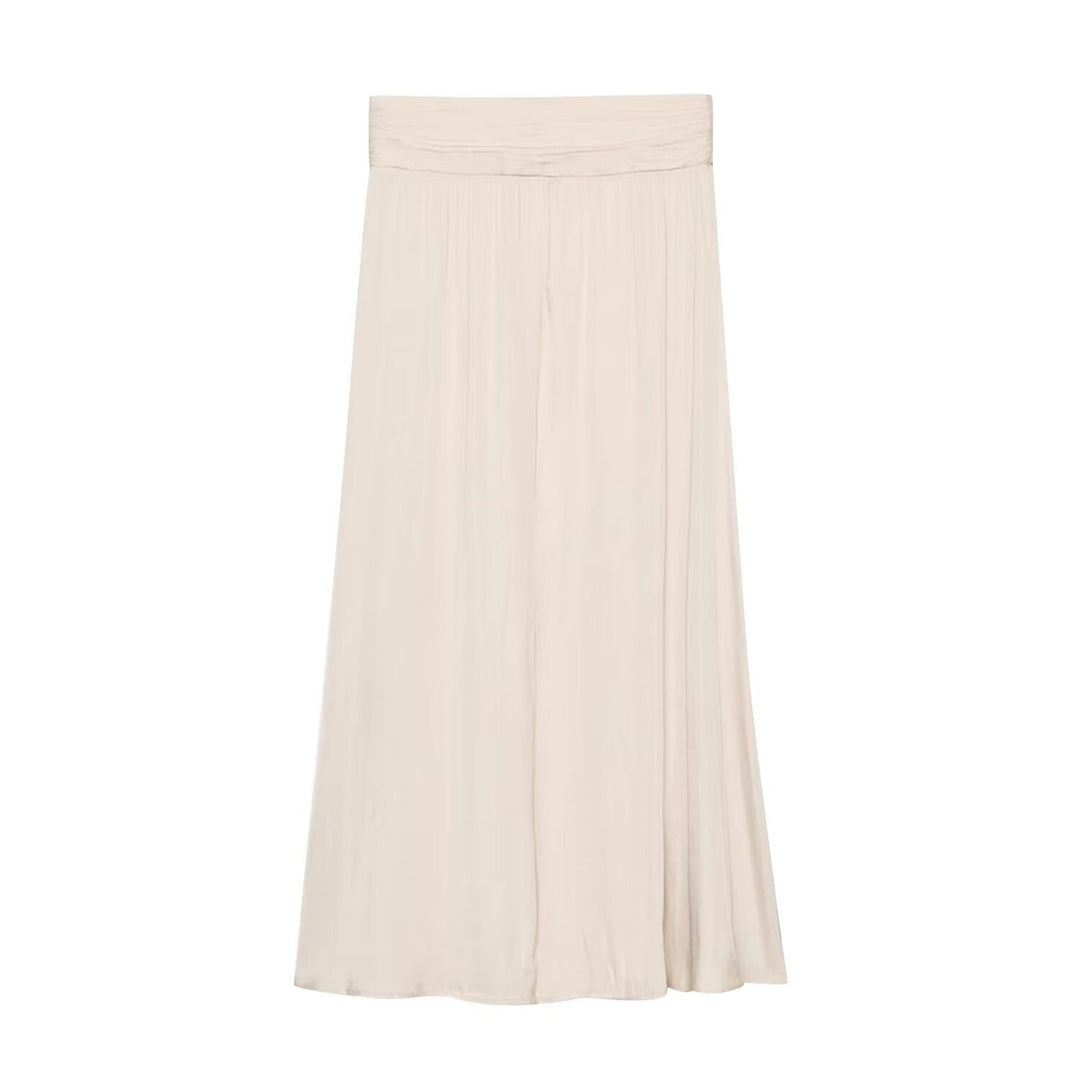 Women's maxi skirt with pleated crinkle look and gathered waistband Mune Fashion