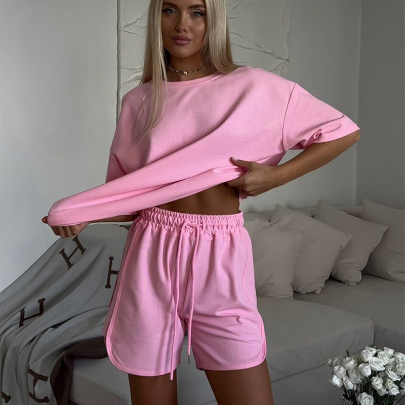 Casual T-Shirt and Shorts Set with Loose Fit