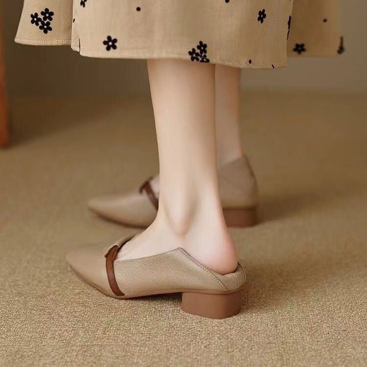 Elegant Women's Ballet Flats with Comfortable Block Heel and Fashionable Strap