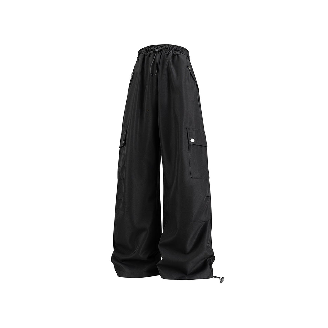 Damen Baggy-Cargo-Hose mit Tunnelzugbund, großen Klappentaschen und verstellbarem Saum Mune Fashion