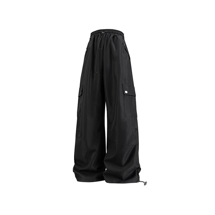 Damen Baggy-Cargo-Hose mit Tunnelzugbund, großen Klappentaschen und verstellbarem Saum Mune Fashion