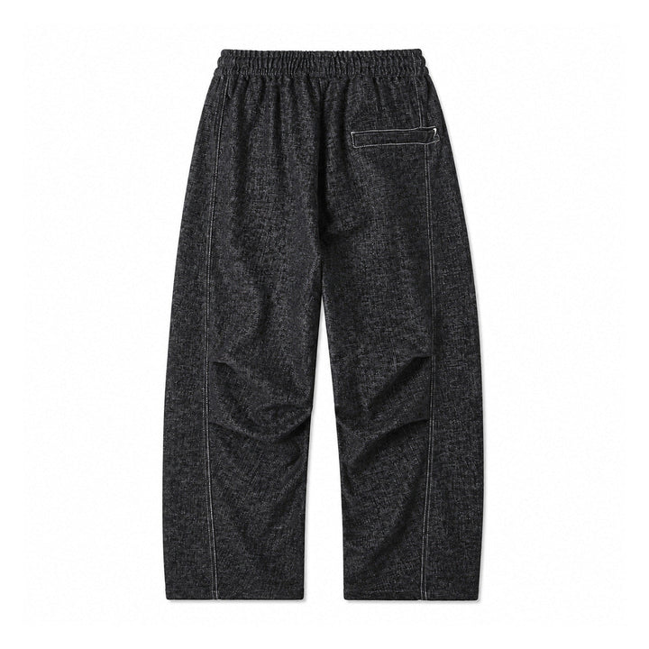 Ladies Wide Relaxed Pants in Denim Look with Elastic Waistband and Drawstring Mune Fashion