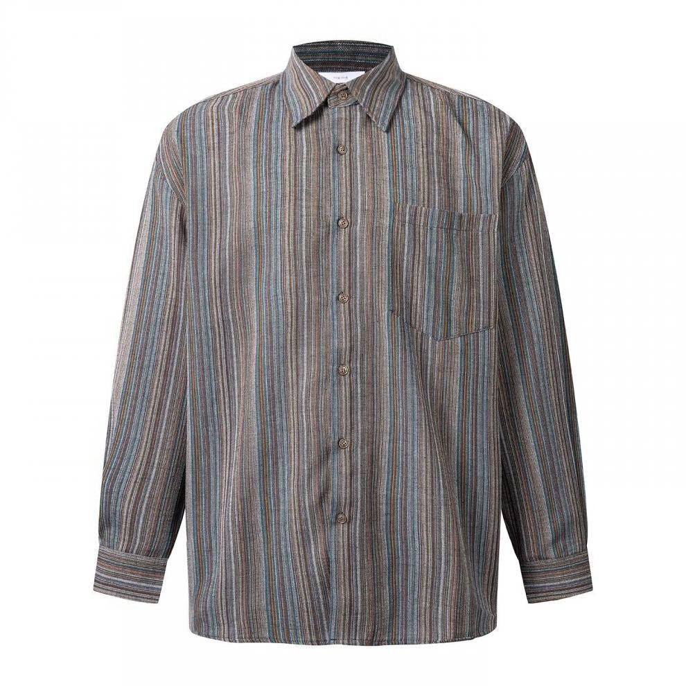 Men's Elegant Long Sleeve Shirt with Stripes Mune Fashion