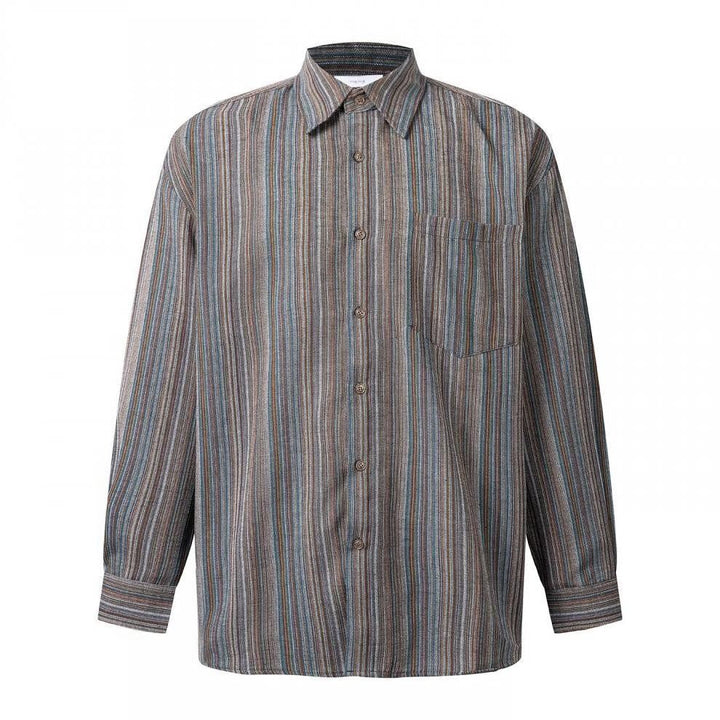 Men's Elegant Long Sleeve Shirt with Stripes Mune Fashion