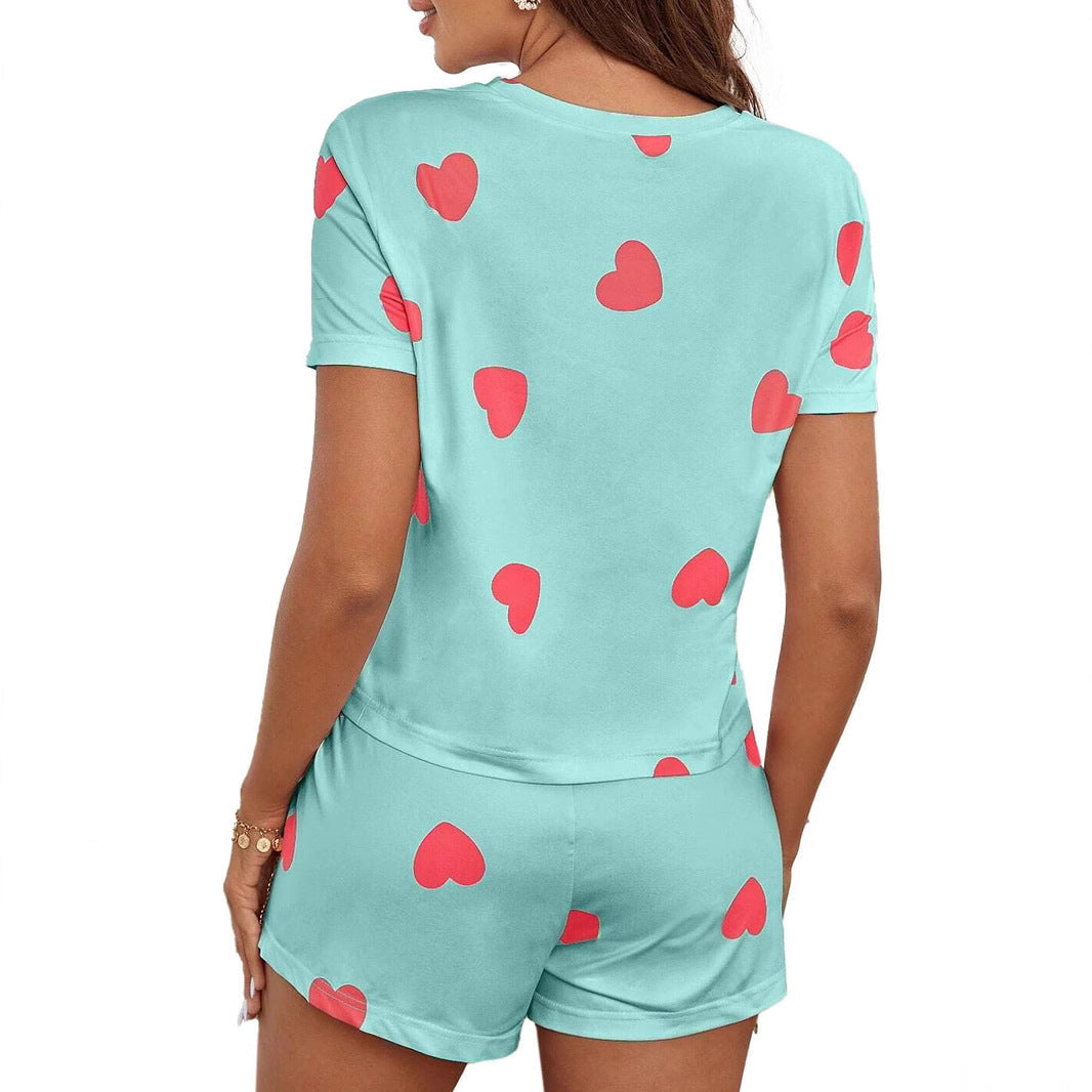 Women's Heart Print Lounge Set
