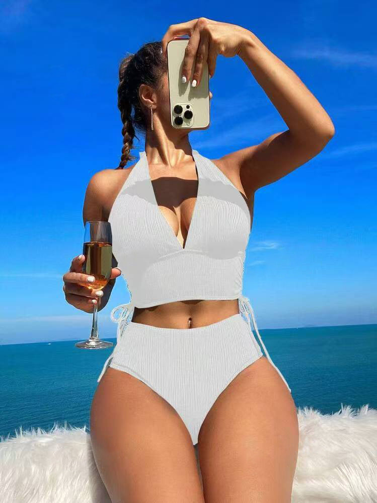 Women High-Waisted Bikini Set with Adjustable Straps and Elegant Cut Mune Fashion