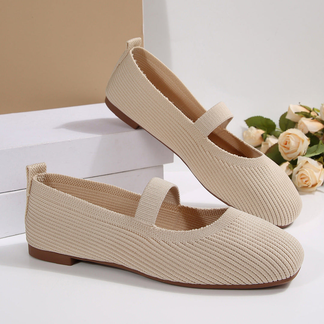 Women's Ballet Flats with Comfort Sole and Elastic Strap