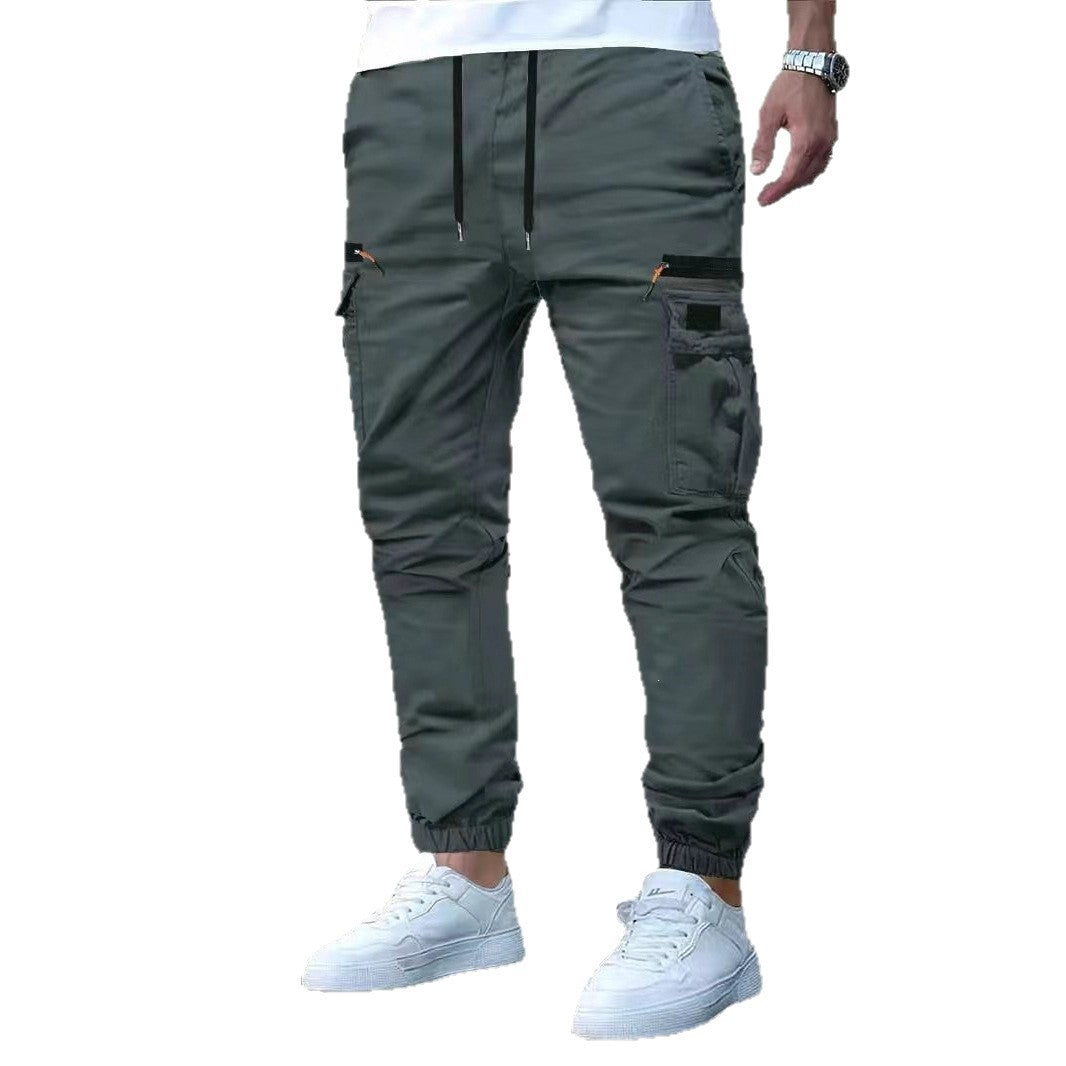 Men's cargo jogging pants with multifunctional zip and flap pockets, elastic waistband & cuffs Mune Fashion