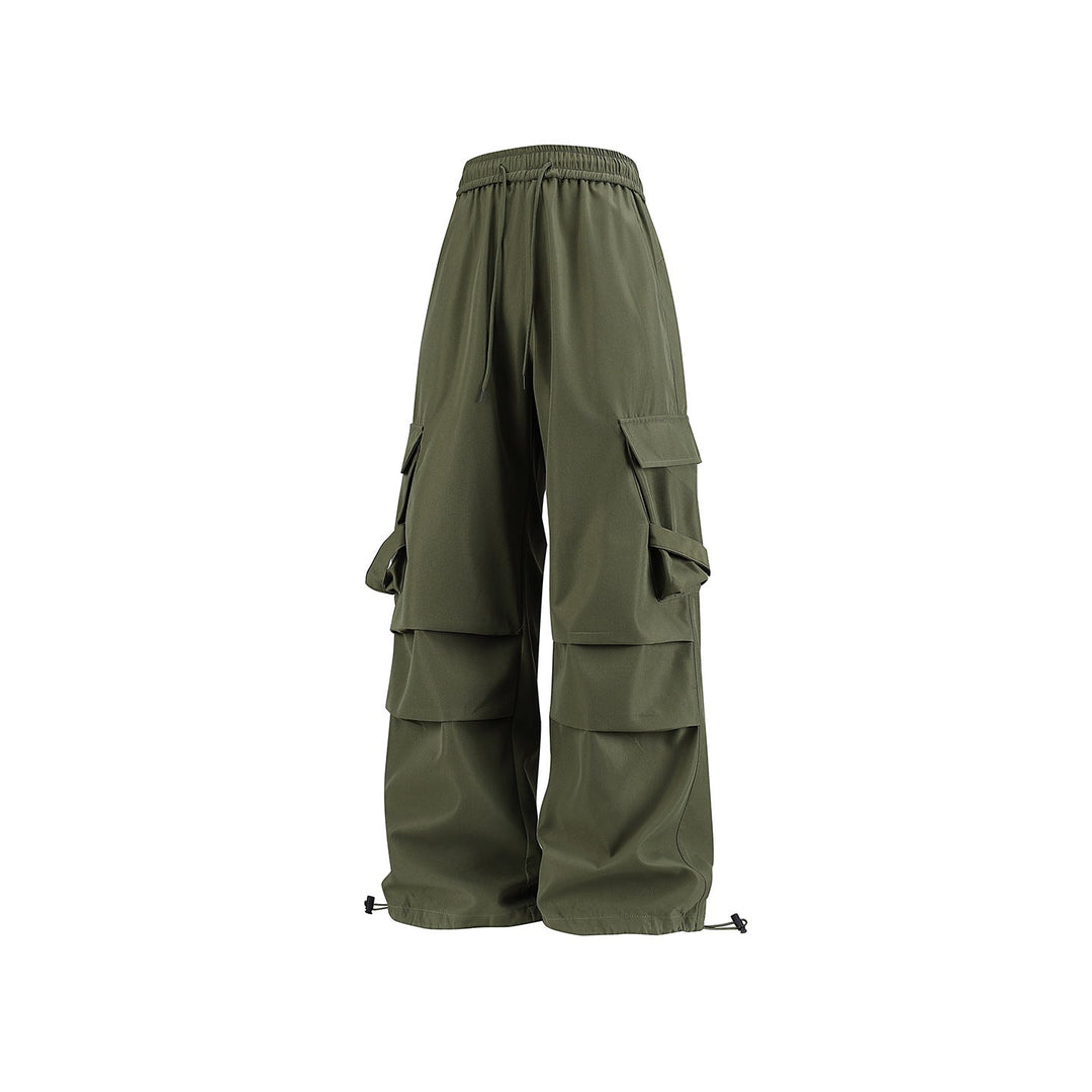 Herren Baggy‑Cargo‑Hose mit modularen Klappfächern, Band‑Details und Kordelbund Mune Fashion