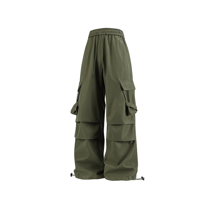 Herren Baggy‑Cargo‑Hose mit modularen Klappfächern, Band‑Details und Kordelbund Mune Fashion