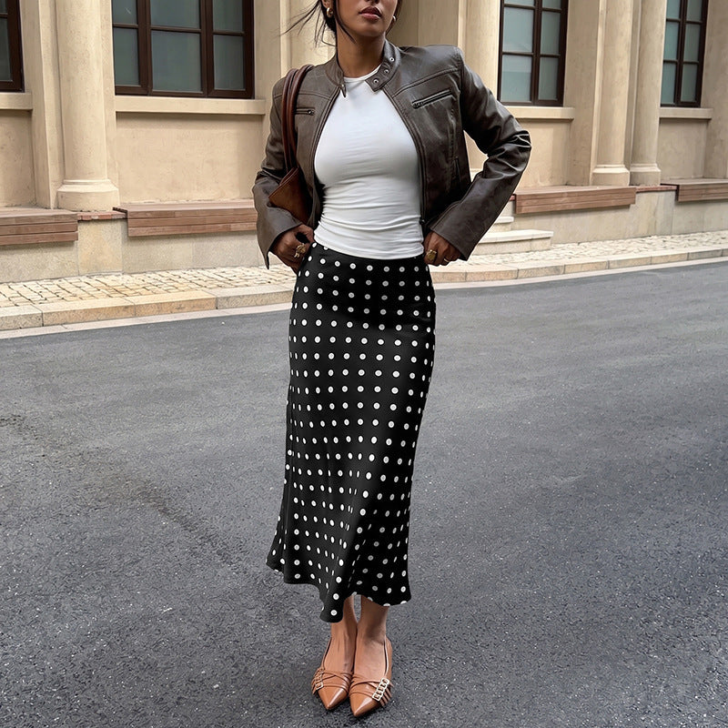Women's Elegant Maxi Skirt with Dots Mune Fashion
