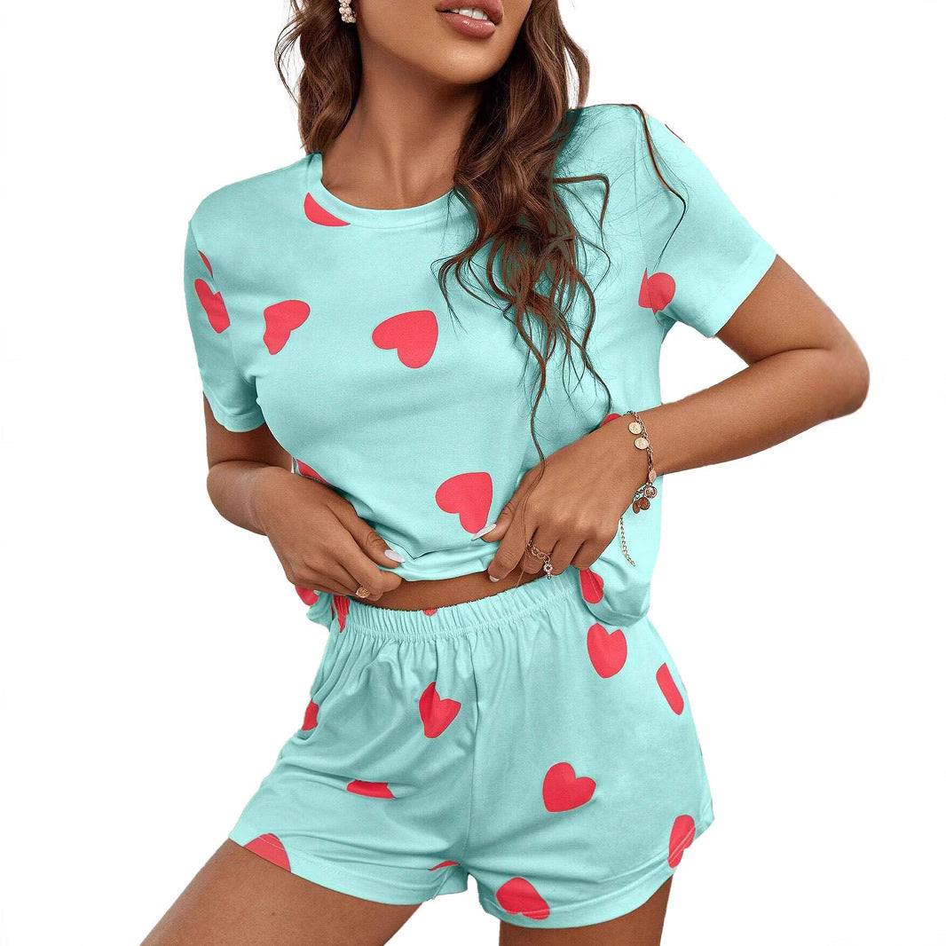 Women's Heart Print Lounge Set