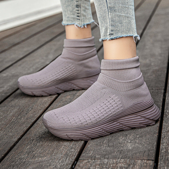 Women's High-Performance Running Shoes with Breathable Knit Upper