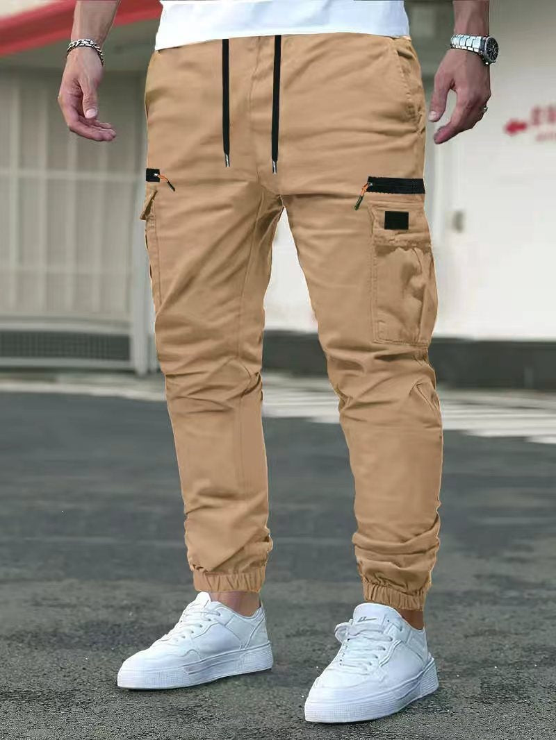 Men's cargo jogging pants with multifunctional zip and flap pockets, elastic waistband & cuffs Mune Fashion
