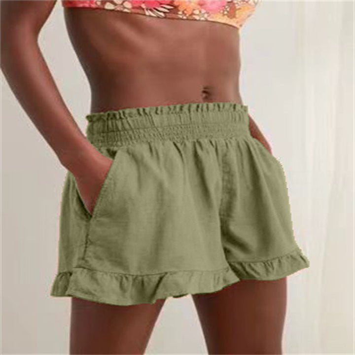 Women's Casual Summer Shorts with Elastic Waist and Voluminous Hem