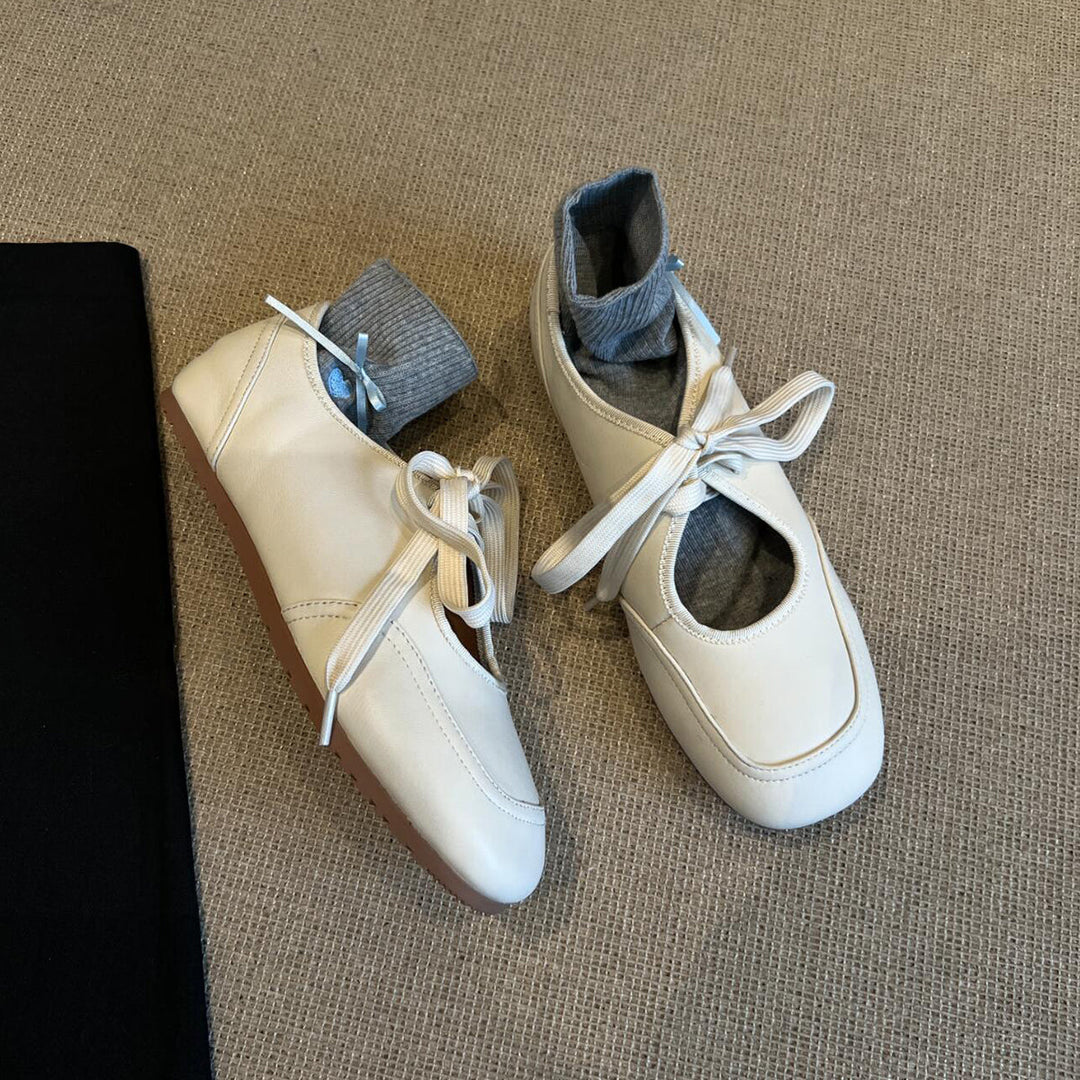 Women's Ballerina Flats with Fashionable Straps and Breathable Lining