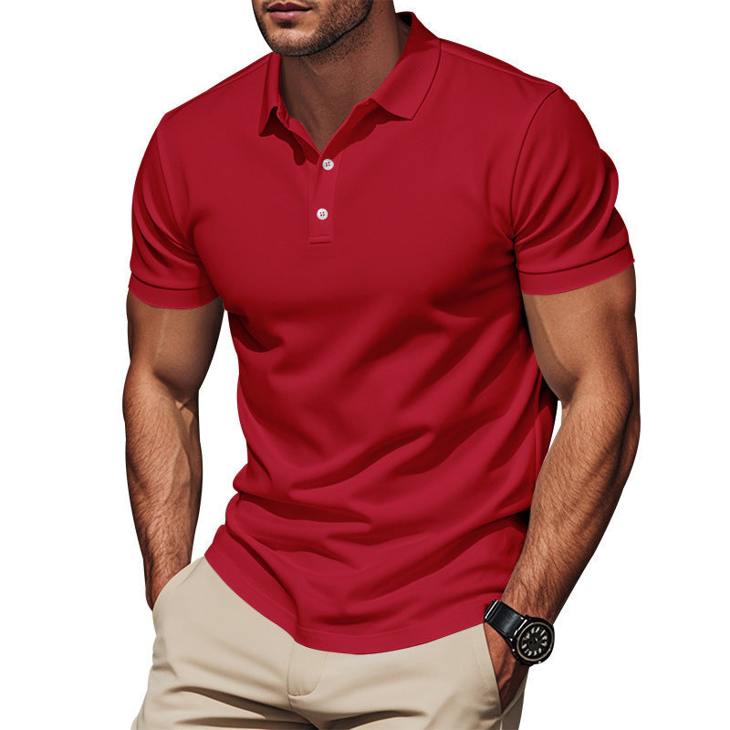 Men's breathable piqué polo shirt short sleeve with button placket Mune Fashion