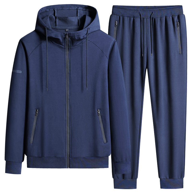 Men's Sporty Softshell Training Suit Set with Fleece-Lined Jacket and Tapered Jogging Pants Mune Fashion