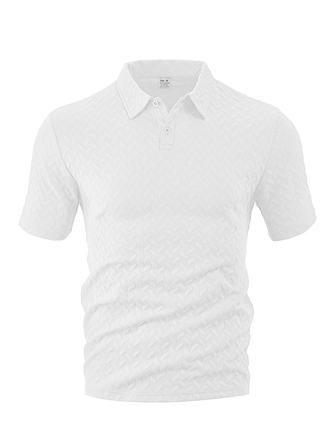 Men's structured short sleeve knit collar shirt with chevron pattern Mune Fashion