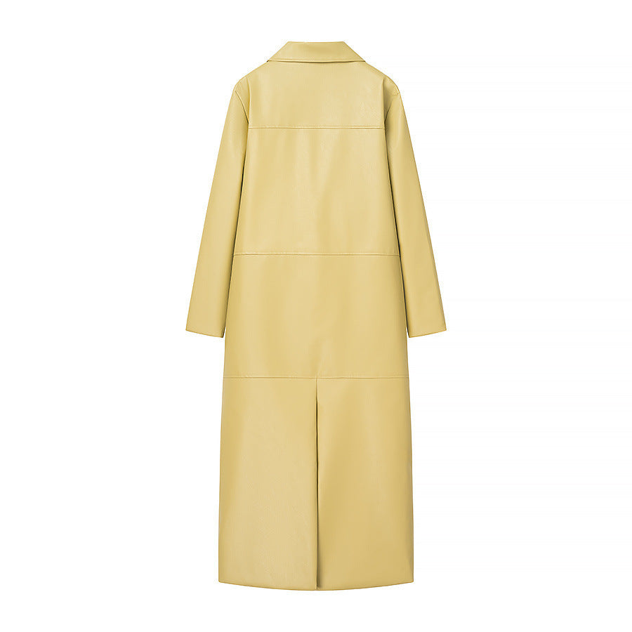 Women’s midi skirt in leather look with high waist, pencil silhouette and side pockets Mune Fashion
